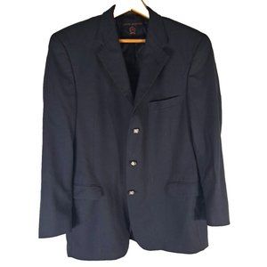 Mens Tommy Hilfiger Blazer Sports Coat Wool Nazy Blue Career Wedding Formal 44